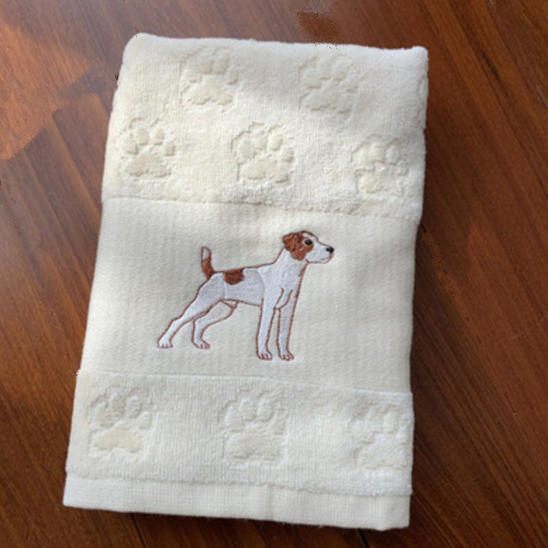 Embroidered Dog Hand Towels Gomaki Shop