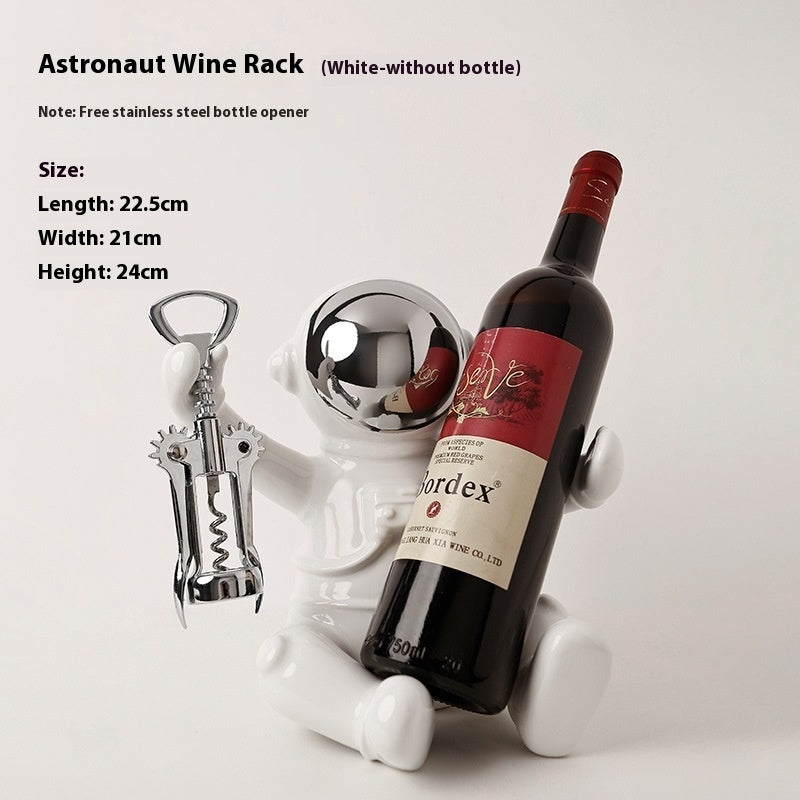 Modern Silver Bunny Wine Bottle Holder Gomaki