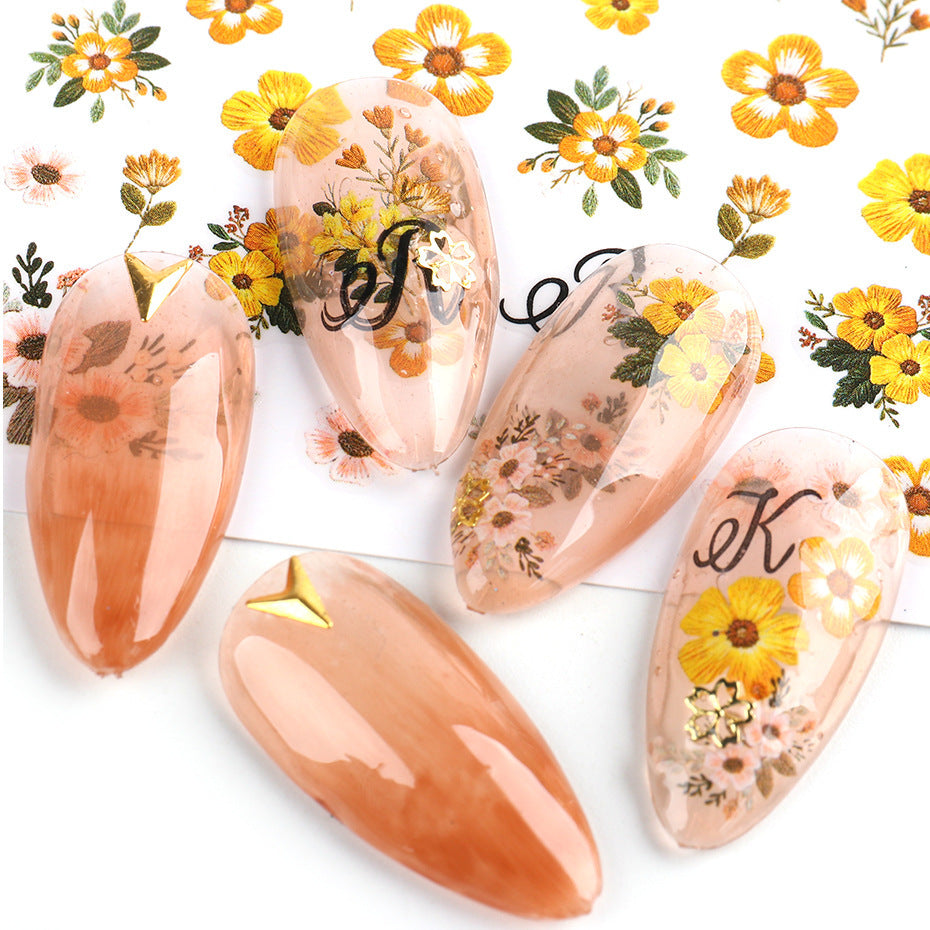 Tropical Leaf Nail Art Stickers Gomaki