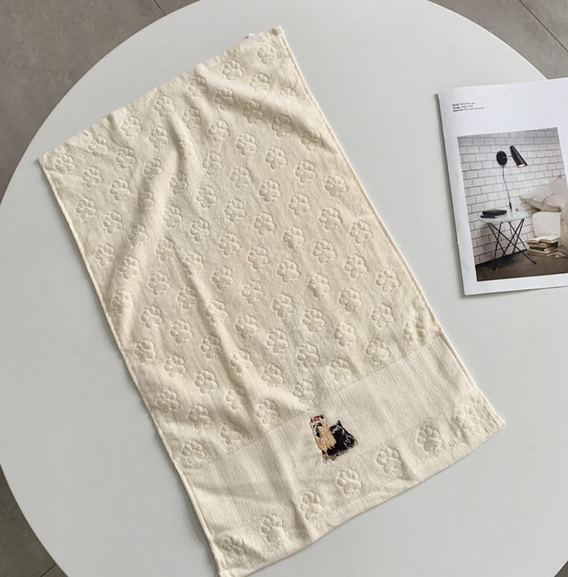 Embroidered Dog Hand Towels Gomaki Shop