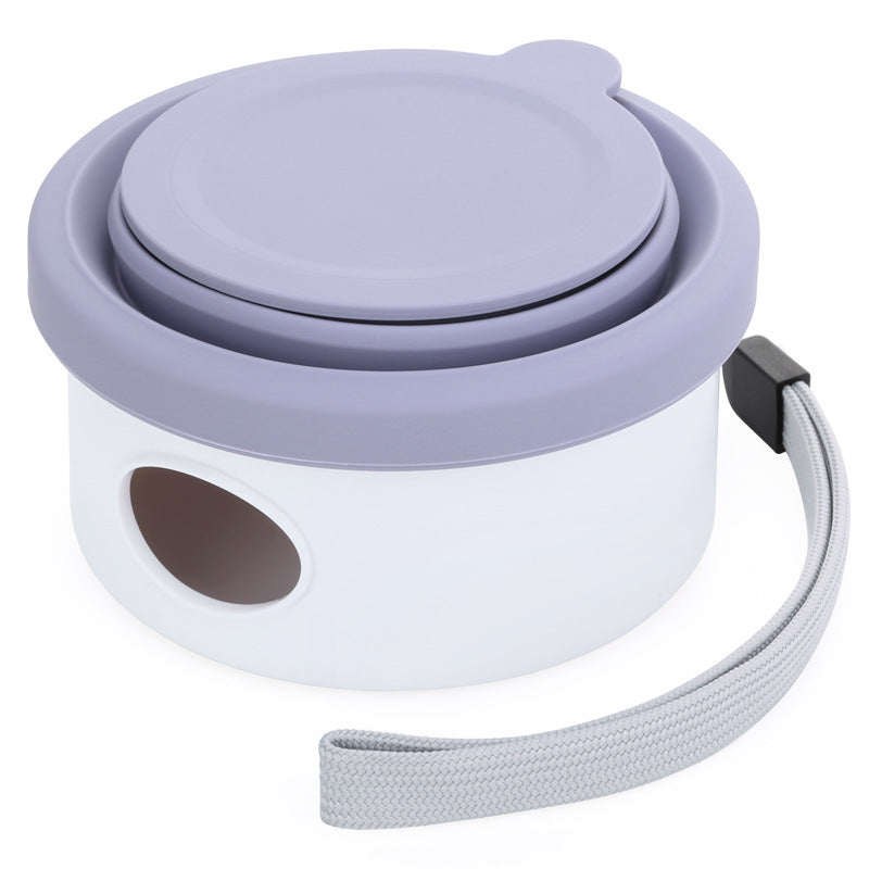 Collapsible Silicone Pet Bowl with Lid Gomaki