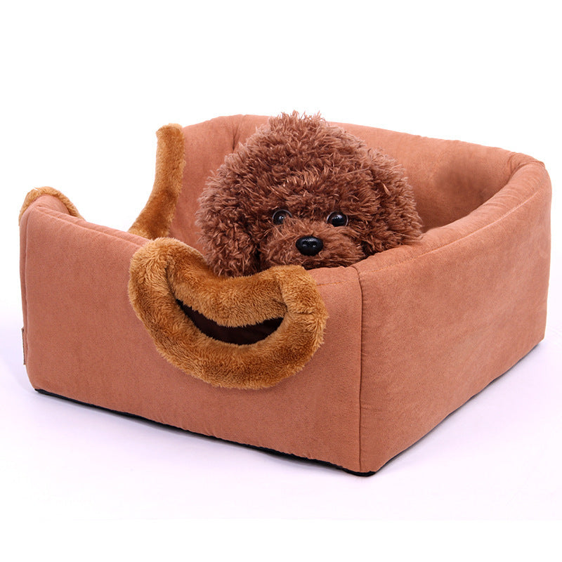Soft Plush Cat And Small Dog Bed with Multiple Openings Gomaki Shop