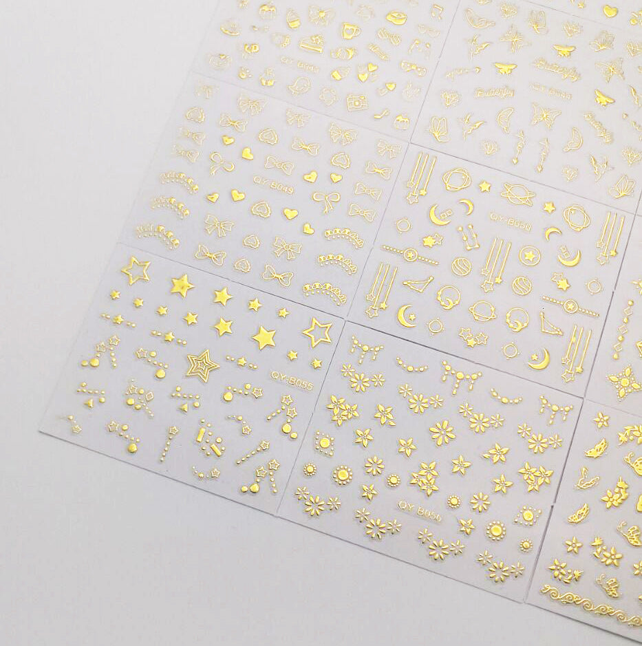 Floral Nail Art Stickers Set Gomaki