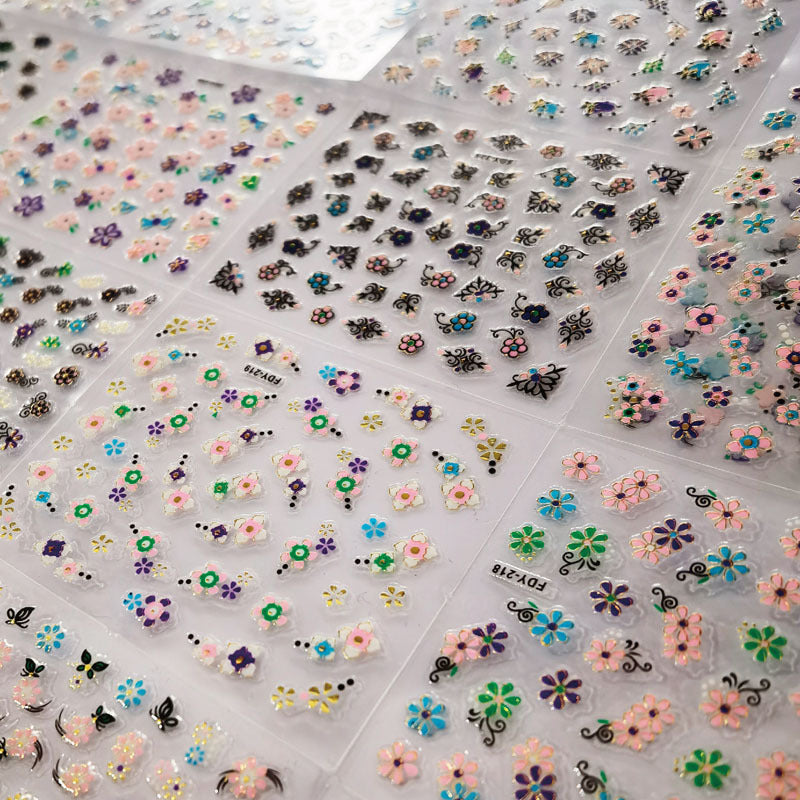 Floral Nail Art Stickers Set Gomaki