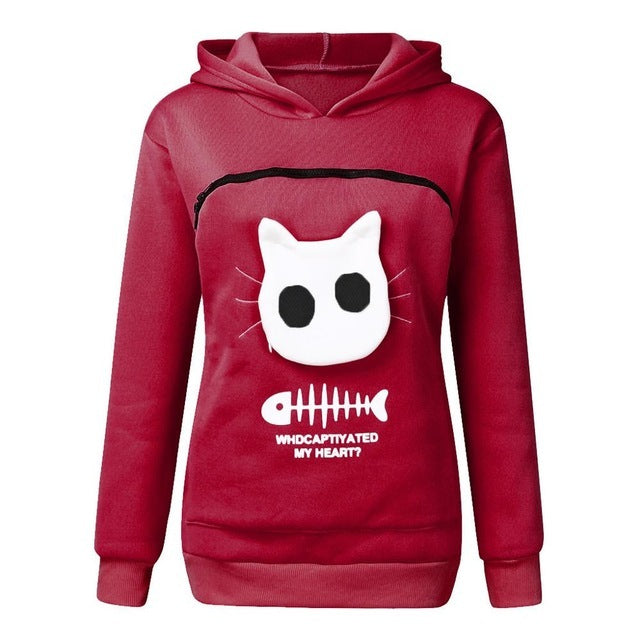 Cat Lover Hoodie with Pouch Gomaki Shop