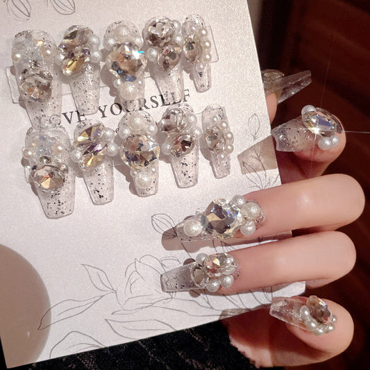 Luxury Crystal Rhinestone Press On Nails Gomaki