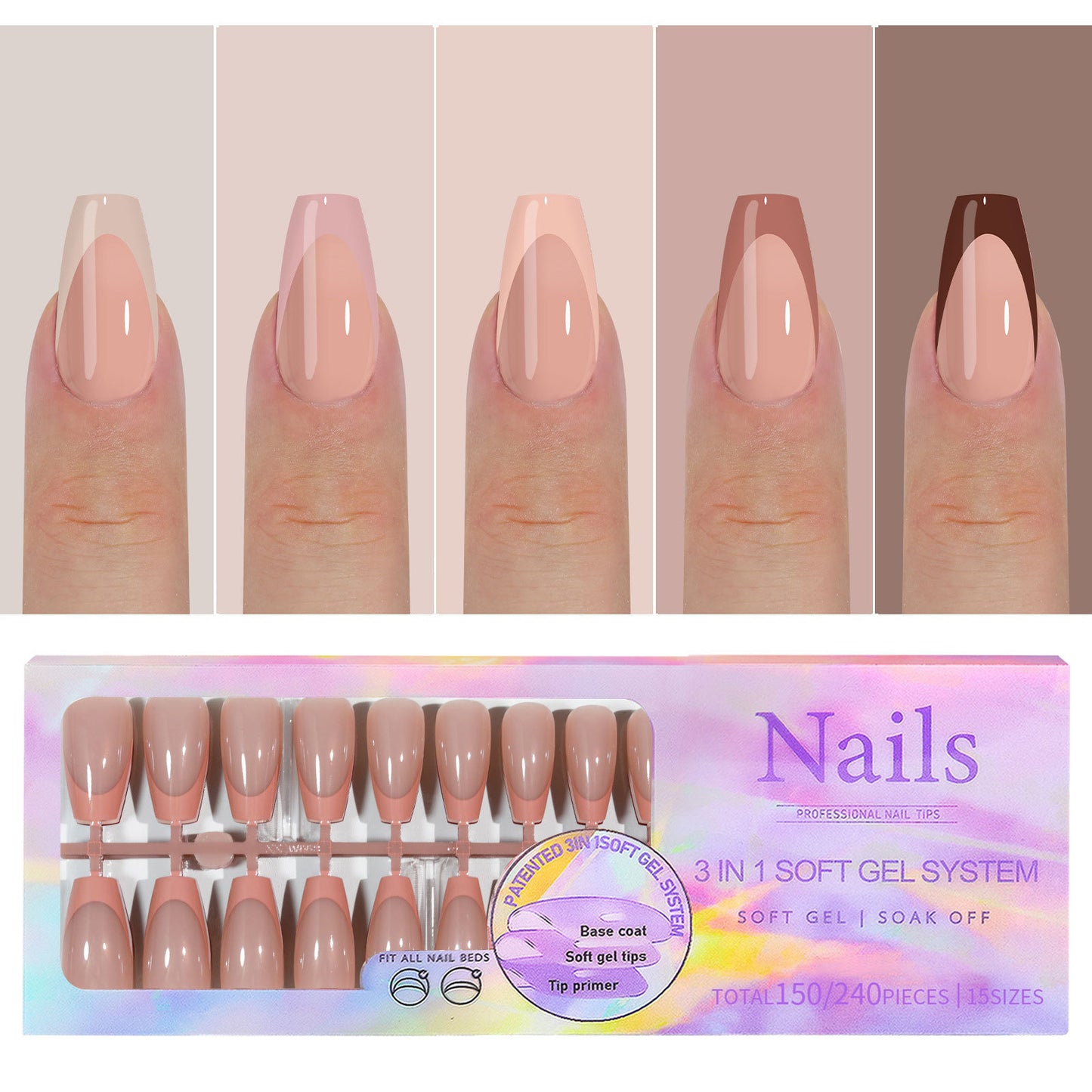 Manicure Wear Nail French Seamless Wear Nail Detachable Gomaki