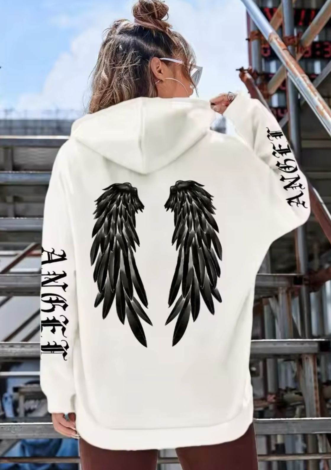 Sweat à capuche imprimé style streetwear Gomaki