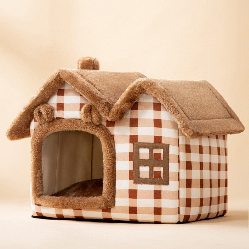 Cozy Plush Pet House Bed Gomaki