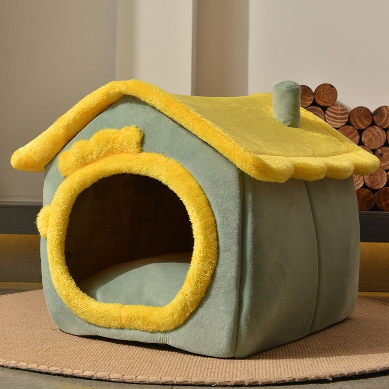 Plush Bear House Pet Bed Gomaki Shop
