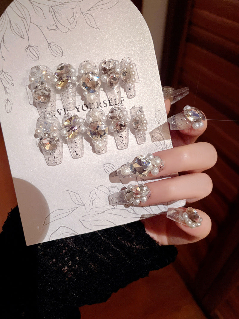 Luxury Crystal Rhinestone Press On Nails Gomaki