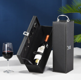 Leather Single Bottle Case with Wine Accessories Gomaki
