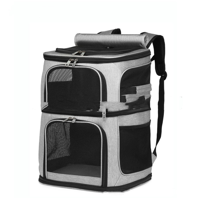 Modern Double Layer Pet Backpack Carrier Gomaki