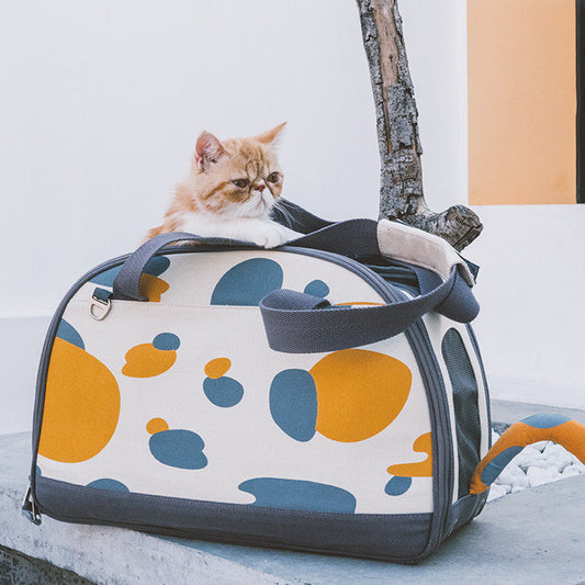 Geometric Pattern Nylon Pet Carrier Bag Gomaki