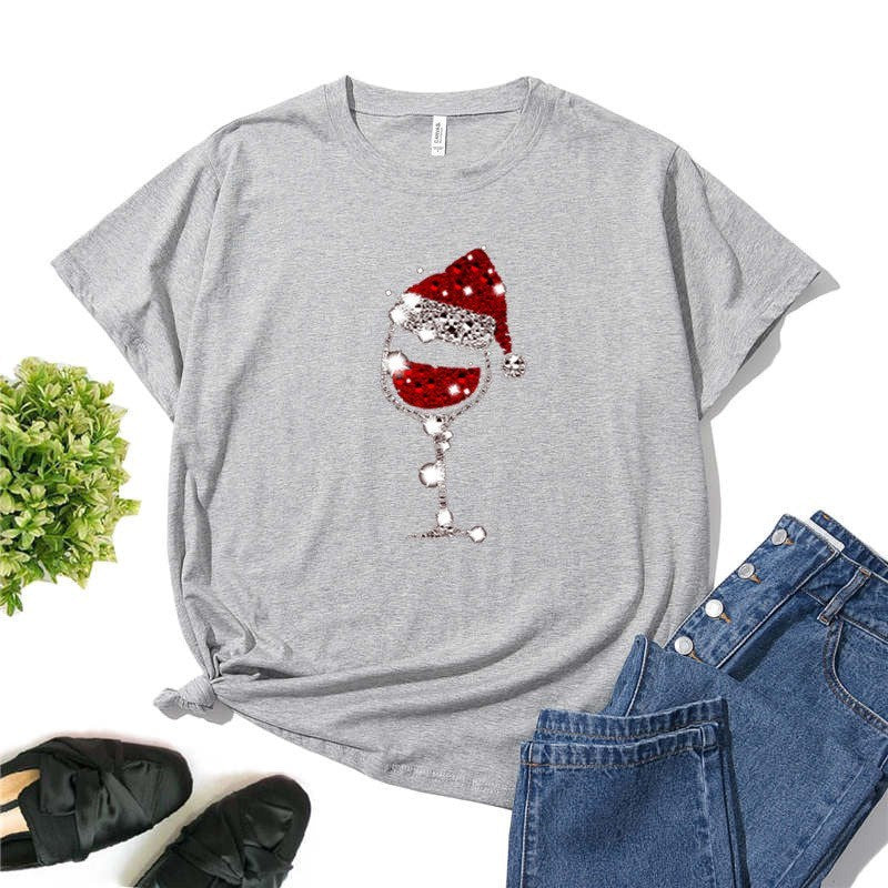 Christmas Wine Glass T Shirt Gomaki