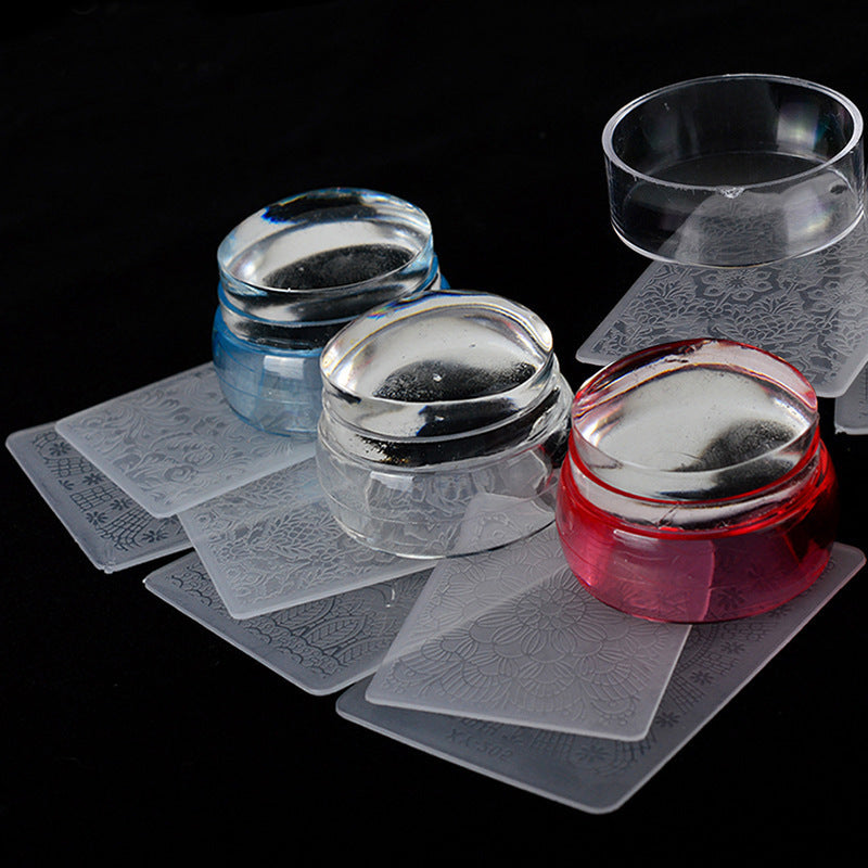 Transparent Silicone Nail Stamper with Scraper Set Gomaki