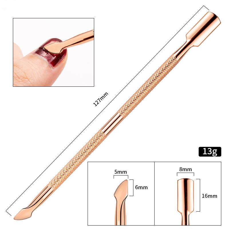 Professional Stainless Steel Cuticle Pusher And Nail Cleaner Gomaki