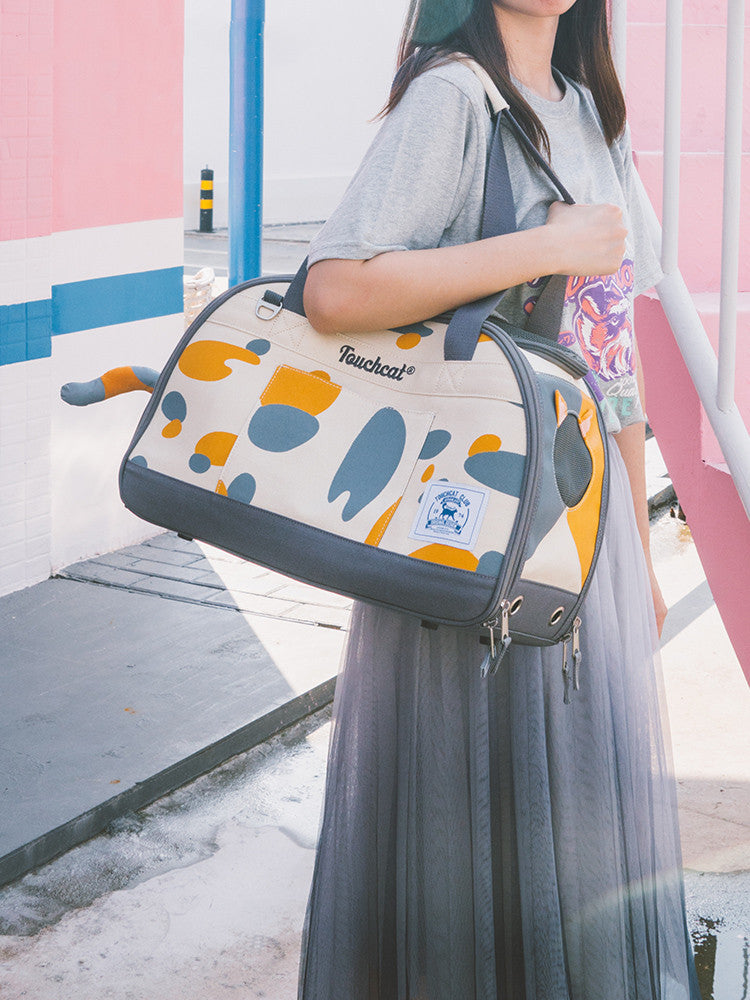 Geometric Pattern Nylon Pet Carrier Bag Gomaki