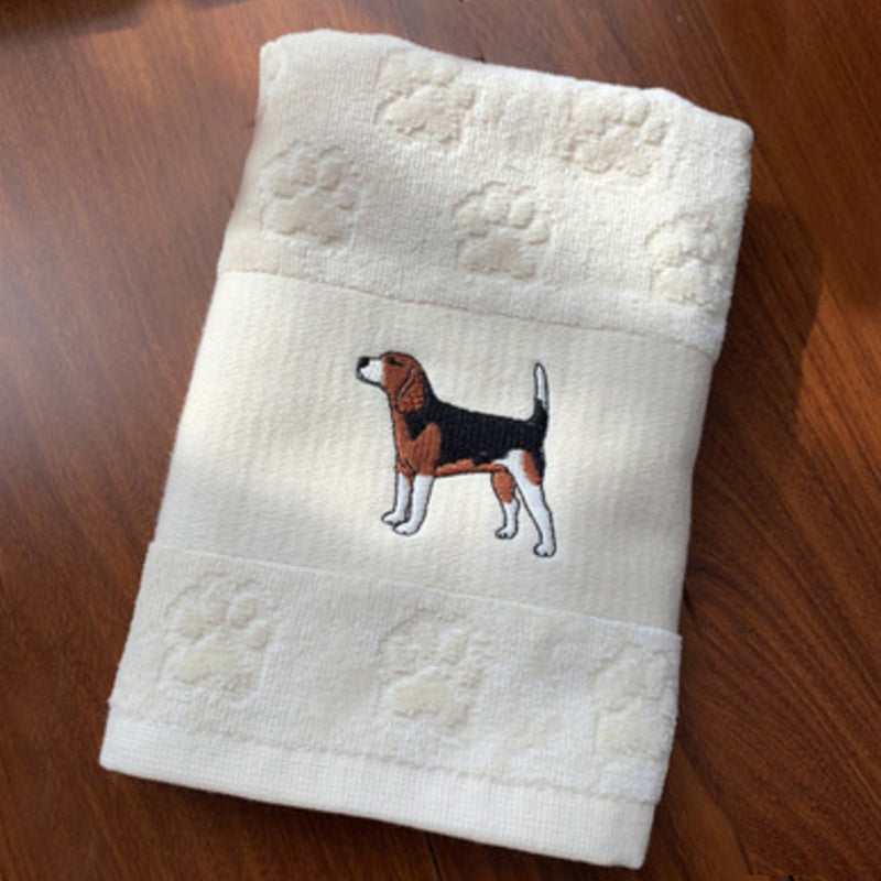 Embroidered Dog Hand Towels Gomaki Shop