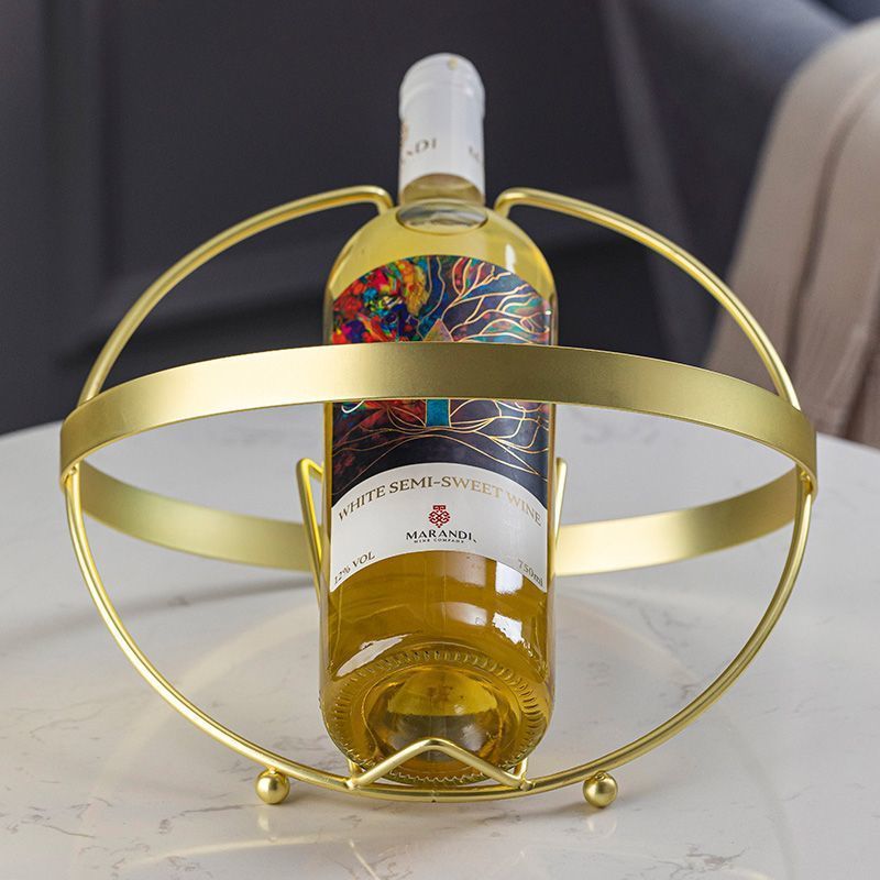 Modern Gold Metal Wine Bottle Holder Gomaki