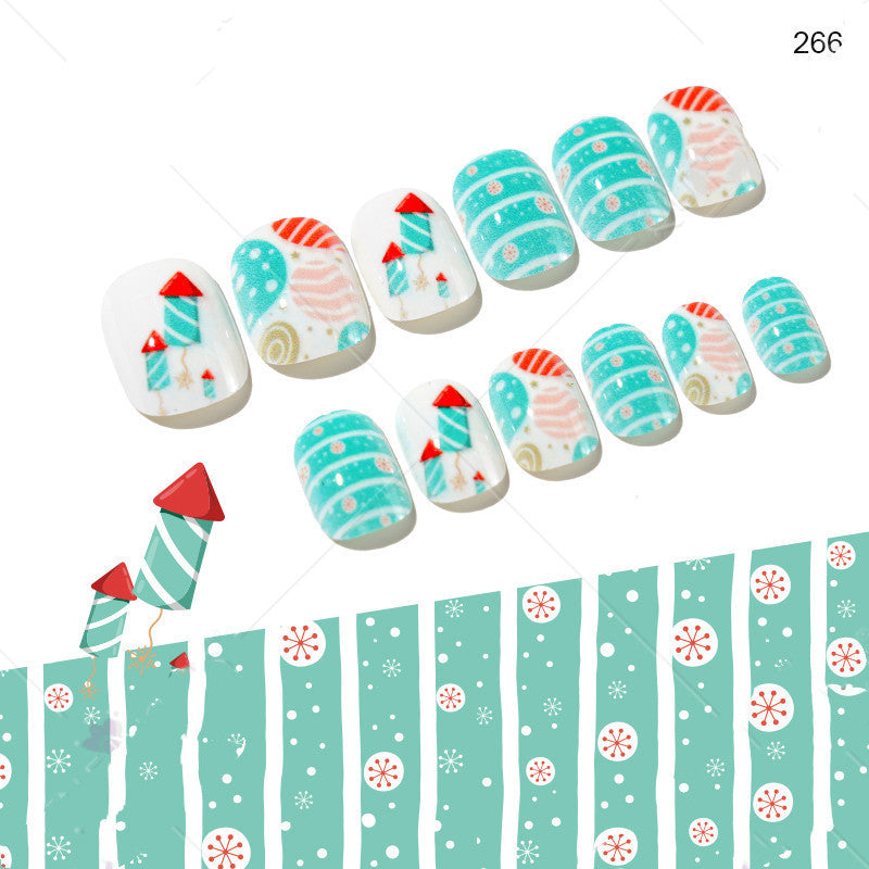 Christmas Pattern Press On Nails Gomaki