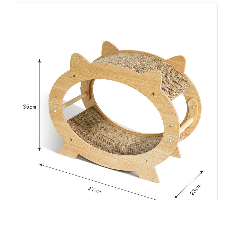 Gomaki Wooden Cat Scratching Post Eco Friendly Solid Wood