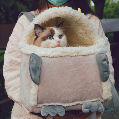 Cozy Plush Cat Carrier Bag Gomaki Shop