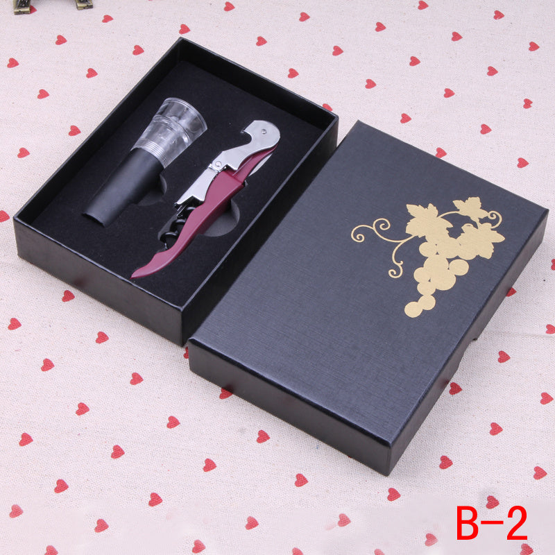 Set regalo di lusso con apribottiglie e tappo per vino Gomaki