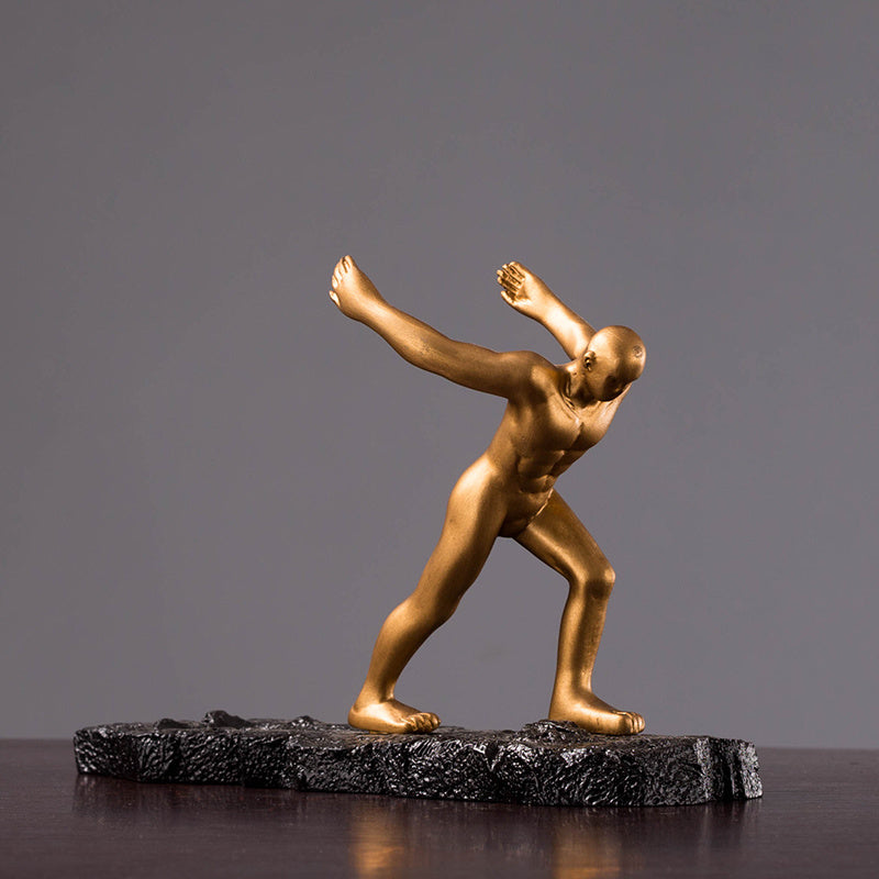 Atlas Inspired Gold Resin Wine Bottle Holder Gomaki