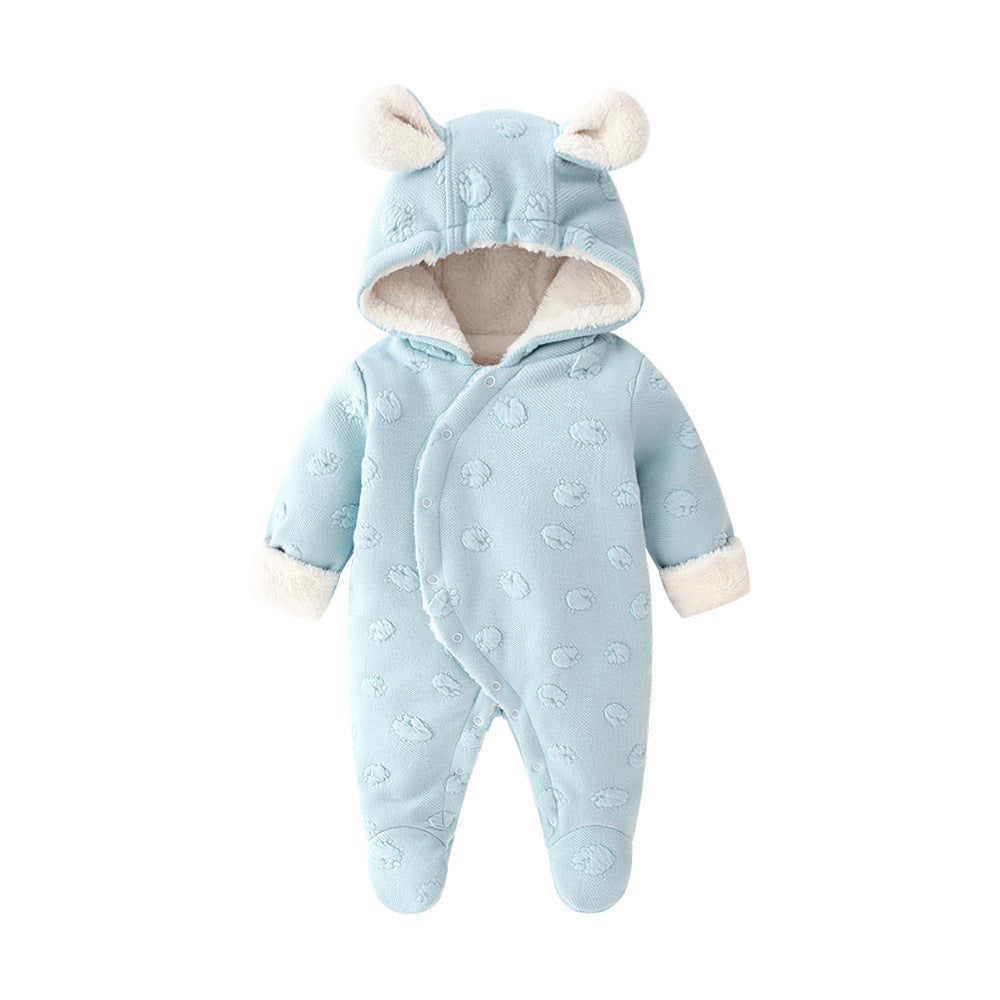 Baby Winter Hooded Romper with Bear Ears Gomaki