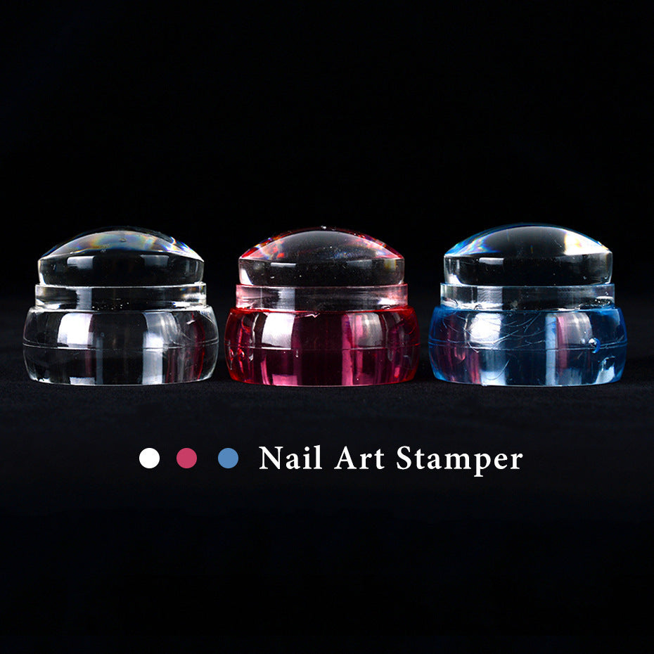 Transparent Silicone Nail Stamper with Scraper Set Gomaki
