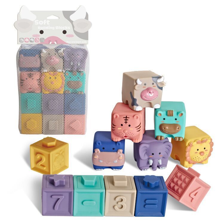 Montessori Inspired Soft Silicone Baby Blocks Set Gomaki