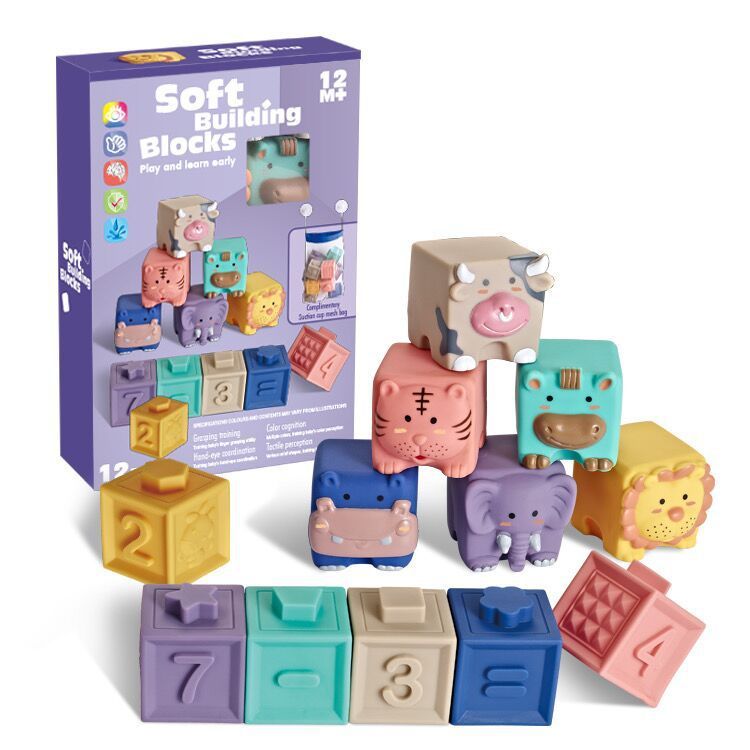 Montessori Inspired Soft Silicone Baby Blocks Set Gomaki