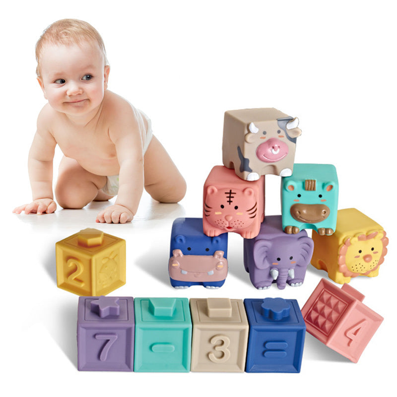 Montessori Inspired Soft Silicone Baby Blocks Set Gomaki