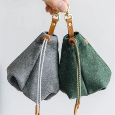 Outdoor Dog walking Hanging Waist Felt Grain Bag Gomaki Shop