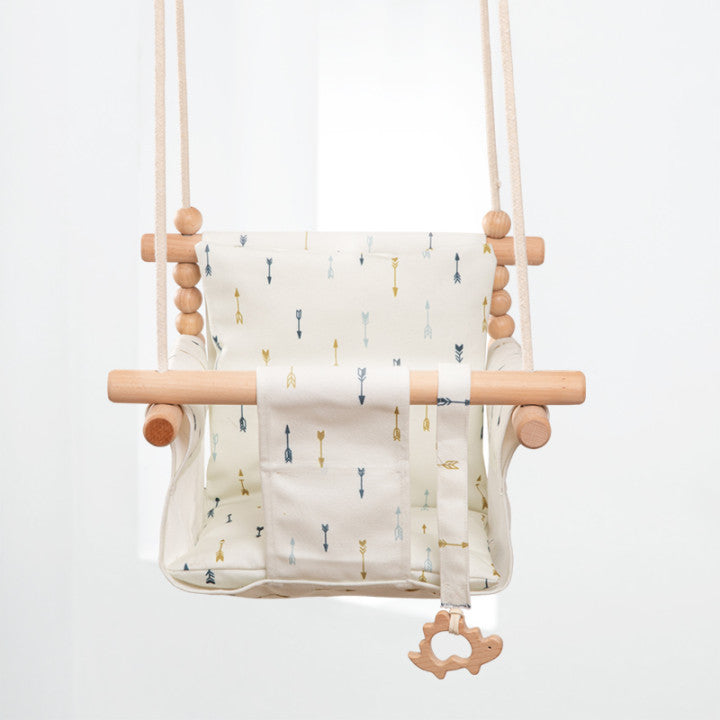Montessori Inspired Wooden Baby Swing Seat with Cushion Gomaki