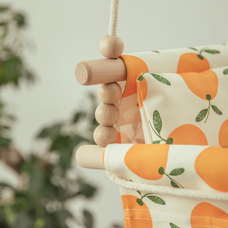 Montessori Inspired Wooden Baby Swing Seat with Cushion Gomaki