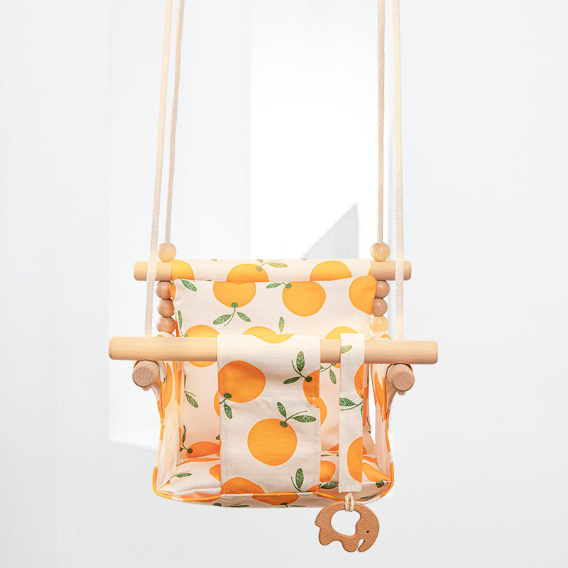 Montessori Inspired Wooden Baby Swing Seat with Cushion Gomaki