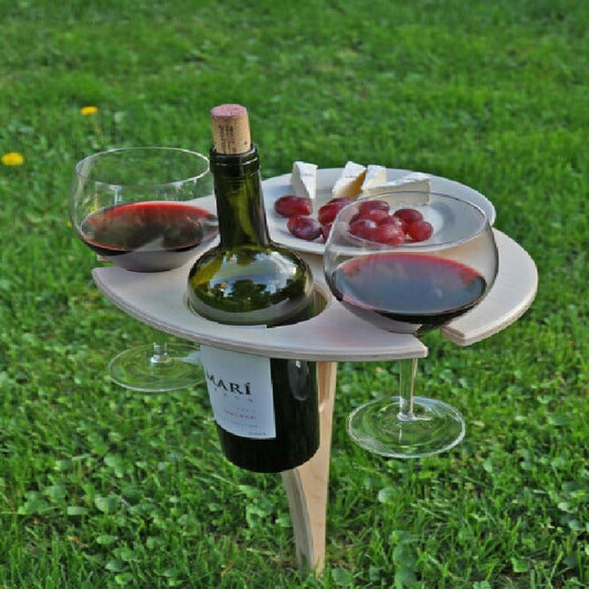 Portable Wooden Picnic Wine Table Gomaki