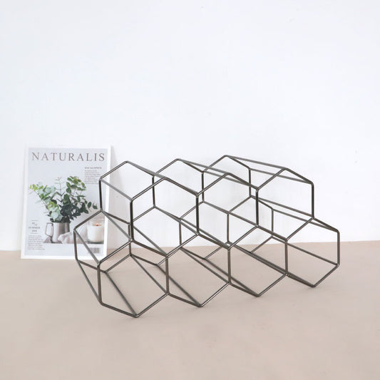 Geometric Metal Wine Rack Gomaki