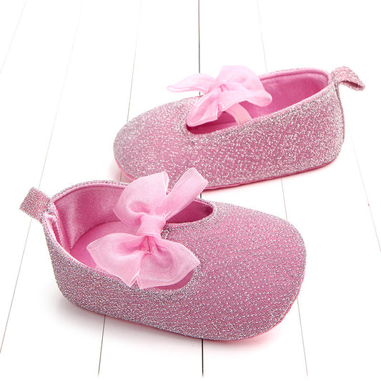 Glitter Baby Girl Shoes with Bow Gomaki