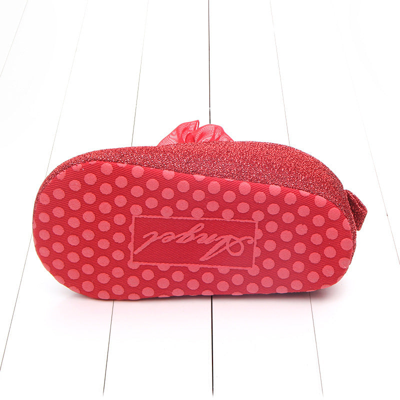 Glitter Baby Girl Shoes with Bow Gomaki