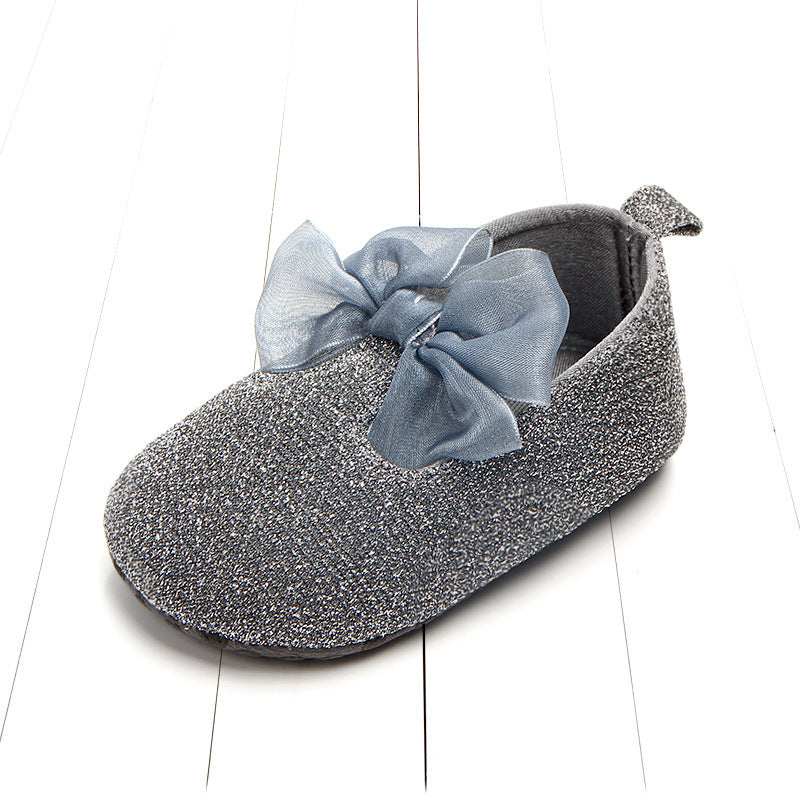 Glitter Baby Girl Shoes with Bow Gomaki