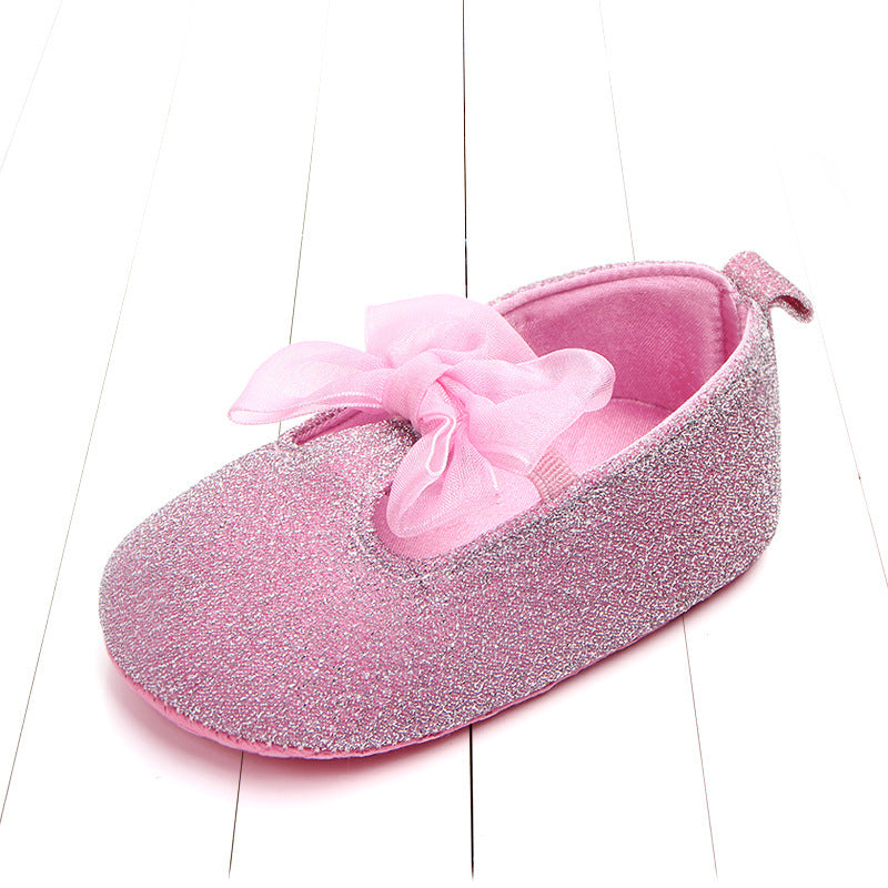 Glitter Baby Girl Shoes with Bow Gomaki