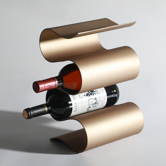 Luxury Gold Metal Wave Wine Rack Gomaki
