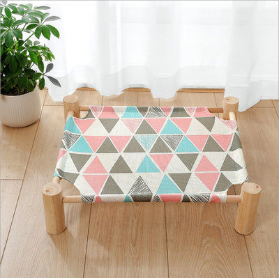 Wooden Frame Canvas Pet Bed Cat Dog Gomaki