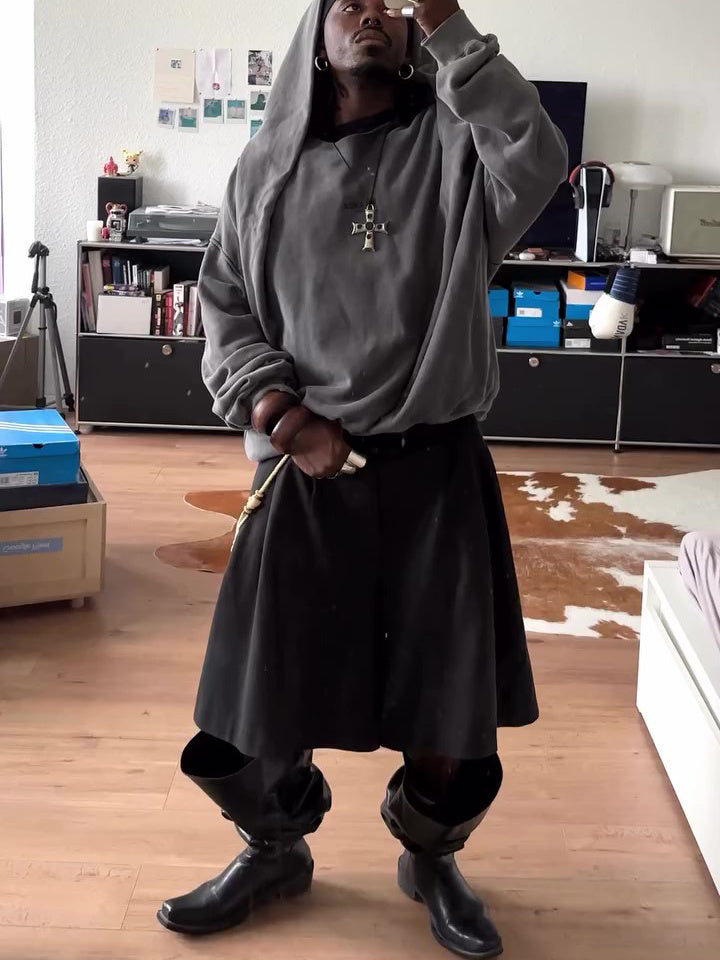 Oversized Dark Charcoal Hoodie Gomaki