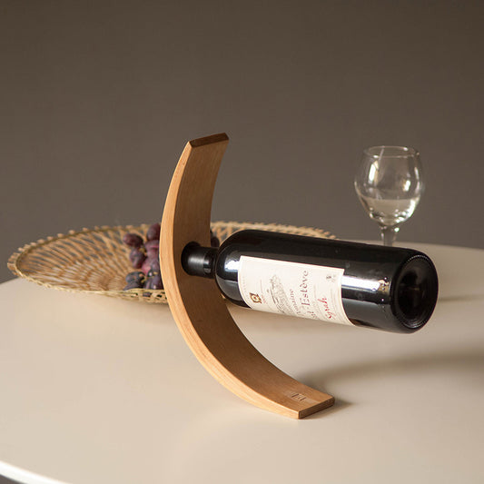 Balancing Wooden Wine Bottle Holder Gomaki