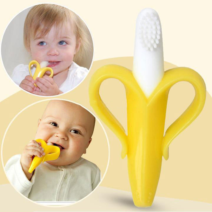 Baby Banana Silicone Teether and Training Toothbrush Gomaki