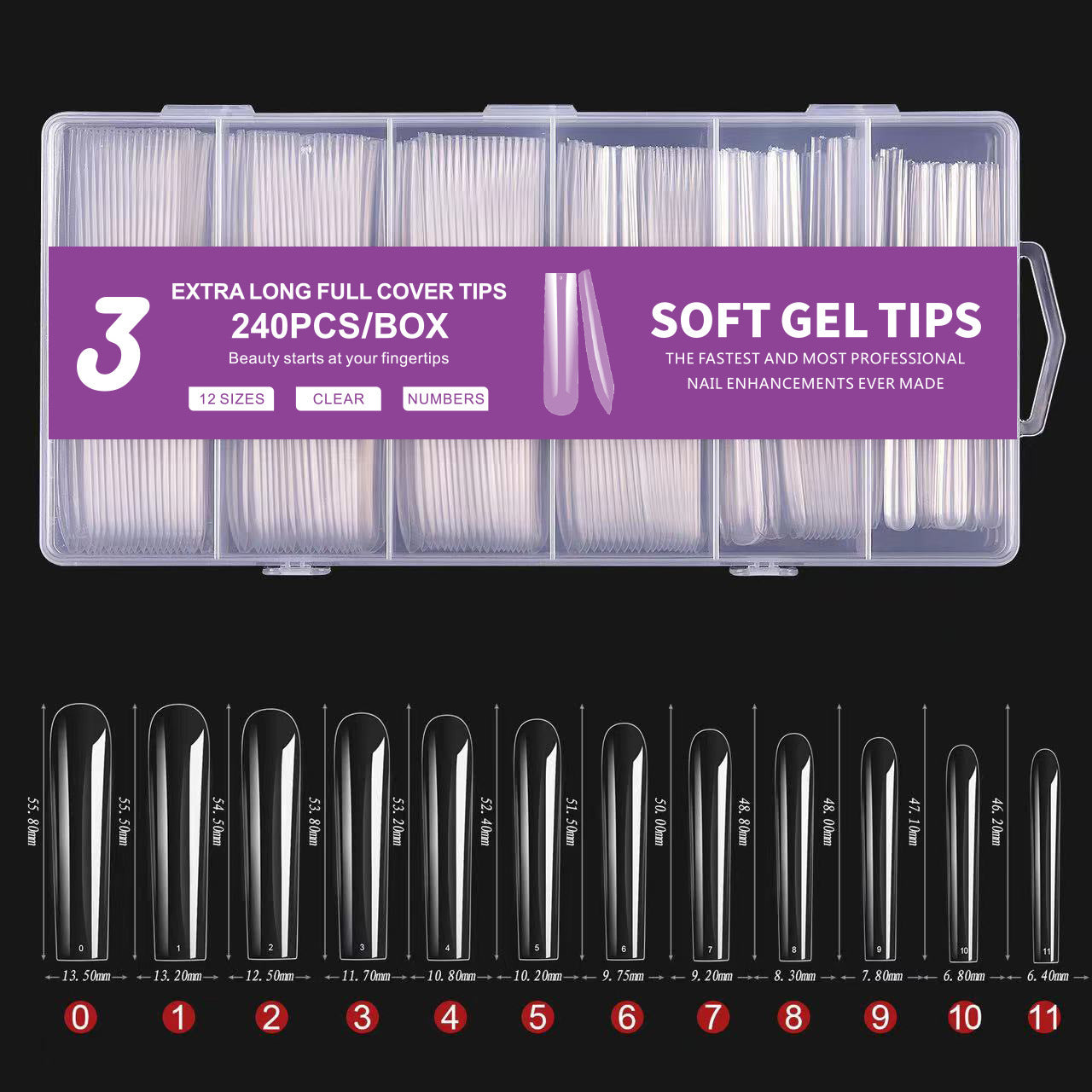 Extra Long Full Cover Soft Gel Nail Tips Gomaki